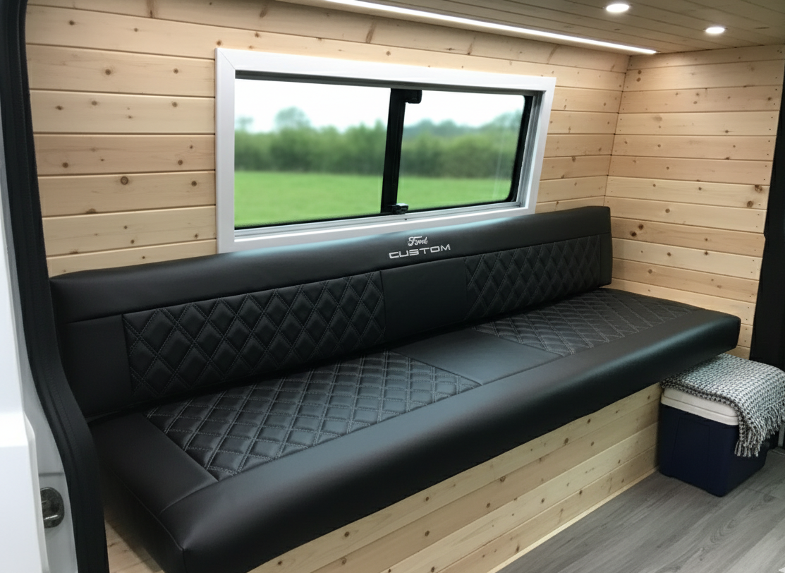 Custom Ford cushions Blue Note Upholstery